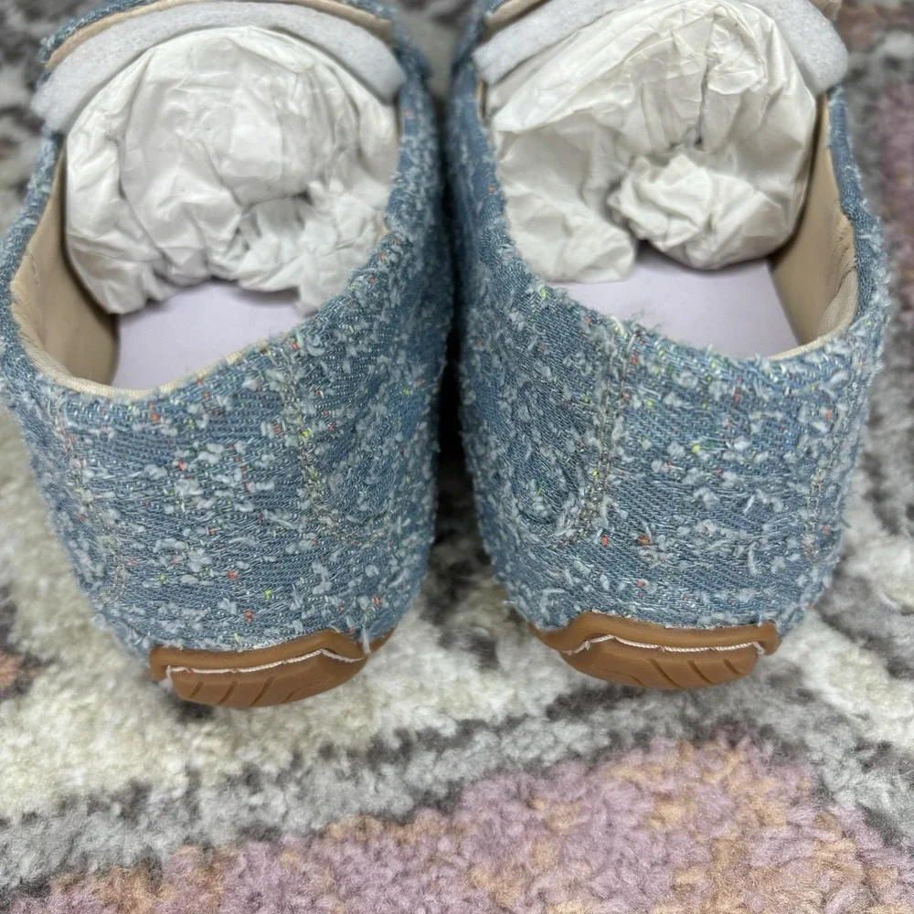Hush Puppies Cora Loafer 6 Blue Denim Tweed Preppy Slip On Flats‎ Shoes Twee New